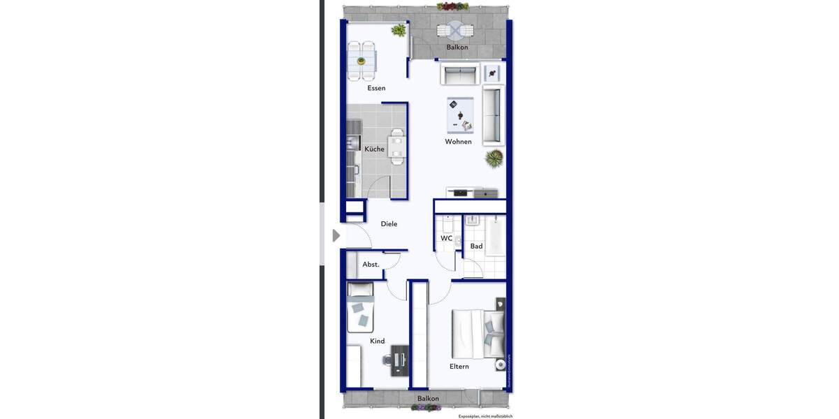 Etagenwohnung Stuttgart Asemwald - 3 Zimmer, 80 m&sup2;, 177.000&euro; | Angebot:24874637
