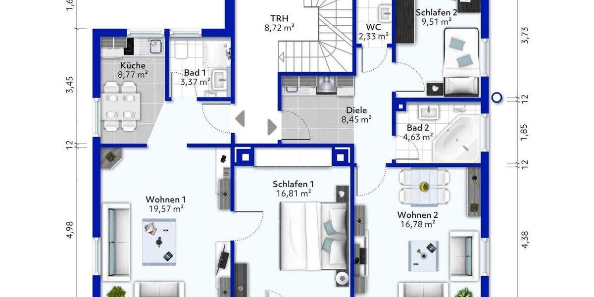 Etagenwohnung Stuttgart Nord - 2 Zimmer, 42 m&sup2;, 217.000&euro; | Angebot:25567381
