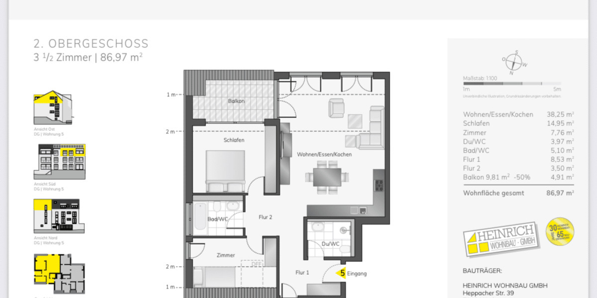 Etagenwohnung Stuttgart-Vaihingen Vaihingen - 3 Zimmer, 87 m&sup2;, 759.900&euro; | Angebot:25971071