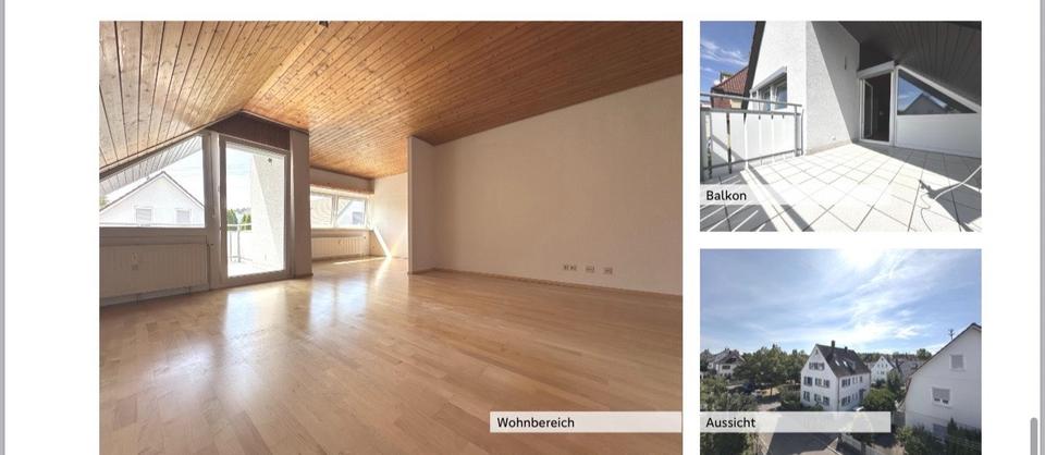 Dachgeschoßwohnung Esslingen am Neckar Oberesslingen - 3 Zimmer, 58 m&sup2;, 990&euro; | Angebot:24737973
