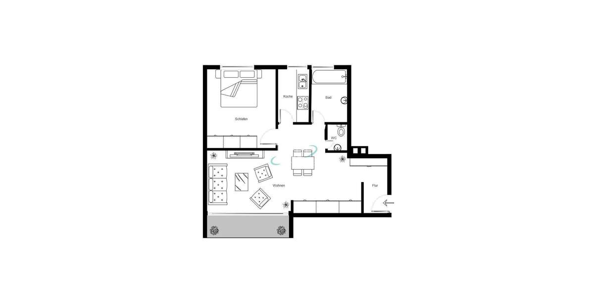 Etagenwohnung Stuttgart / Stammheim Stammheim - 2 Zimmer, 53 m&sup2;, 219.000&euro; | Angebot:25675835