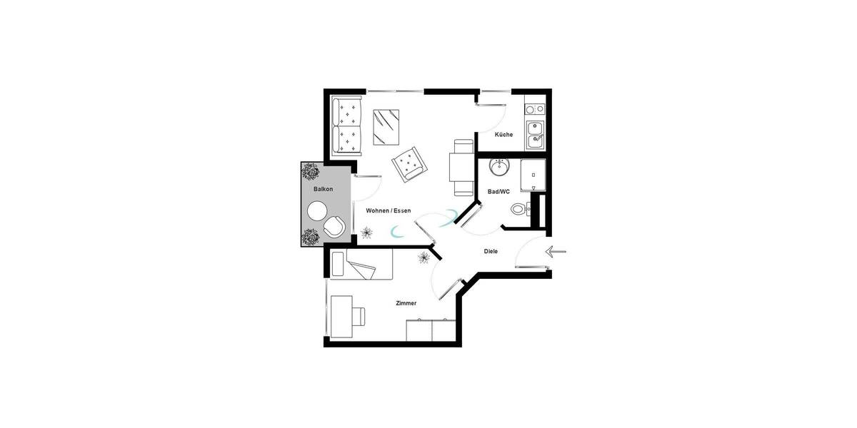 Etagenwohnung Echterdingen Echterdingen - 2 Zimmer, 36 m&sup2;, 211.000&euro; | Angebot:26244033