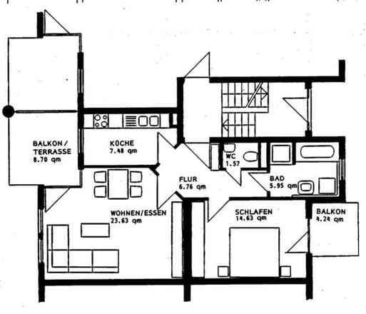 Gelegenheit: schöne ruhige 2-Zimmer-Wohnung 2 zimmer