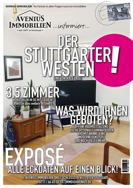 Wohnung zum Mieten in Stuttgart 800 € 68 m²