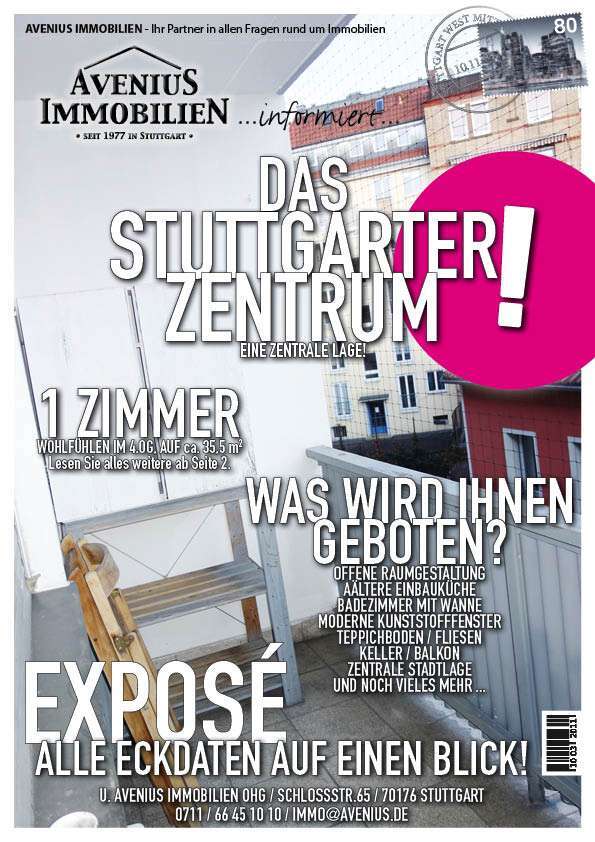 Wohnung zum Mieten in Stuttgart 700 € 35.5 m²