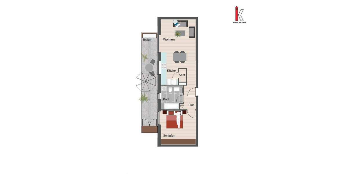 Wohnung mit sonniger Aussicht für Singles & Paare! 2-Zimmerwohnung in Böblingen-Flugfeld 2 zimmer