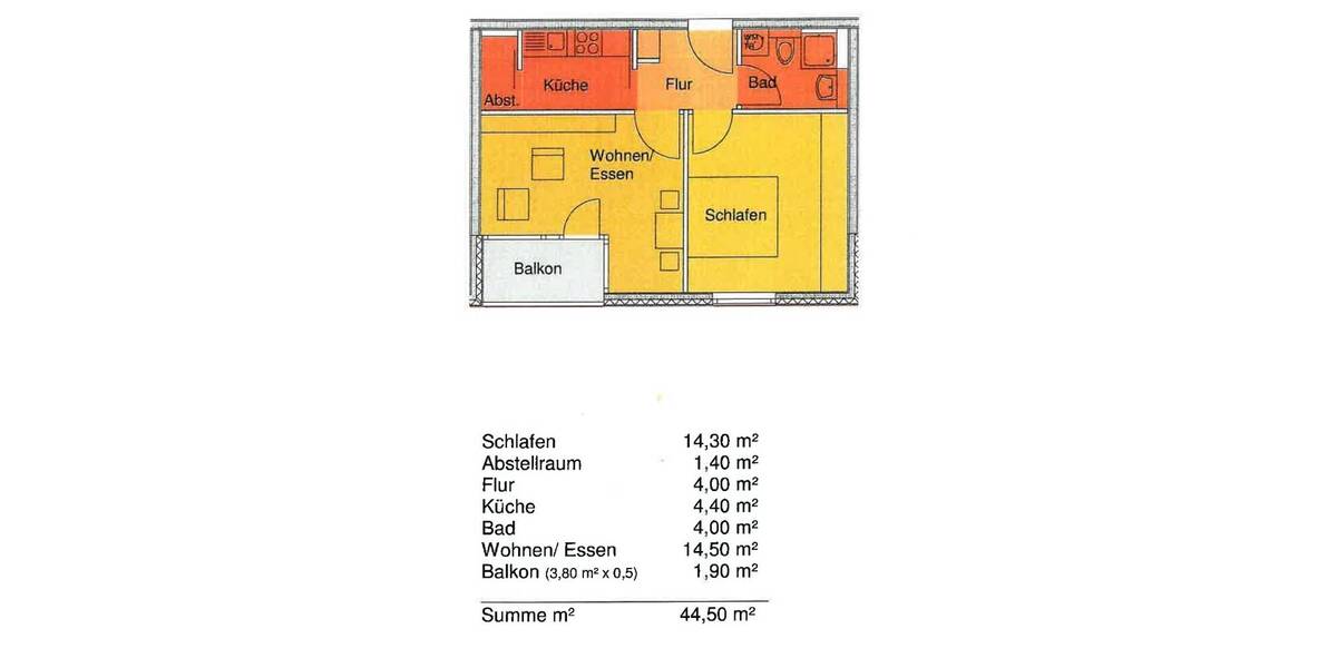 Etagenwohnung Stuttgart / Degerloch Degerloch - 2 Zimmer, 45 m&sup2;, 990&euro; | Angebot:26486679