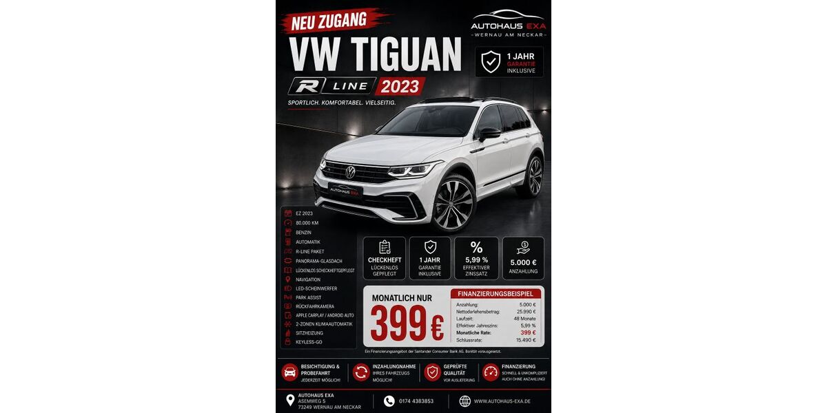 VW Tiguan 80.000 km 32.900 &euro; Wernau am Neckar 73249