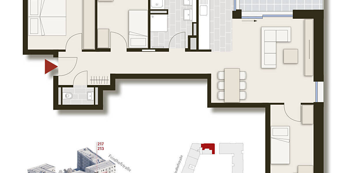 Etagenwohnung Stuttgart Nord - 4 Zimmer, 90 m&sup2;, 735.000&euro; | Angebot:23985828
