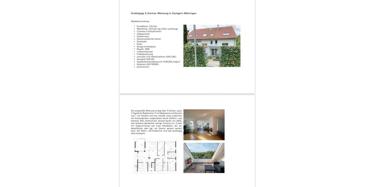 Dachgeschoßwohnung Stuttgart Vaihingen - 5 Zimmer, 124 m&sup2;, 758.000&euro; | Angebot:24751622