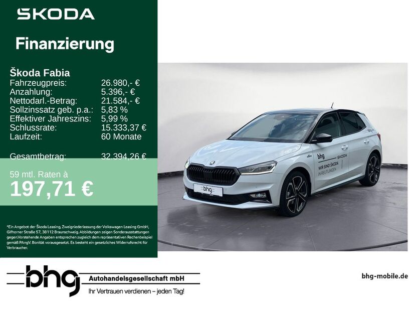 Skoda Fabia 9.634 km 26.490 € Reutlingen 72770