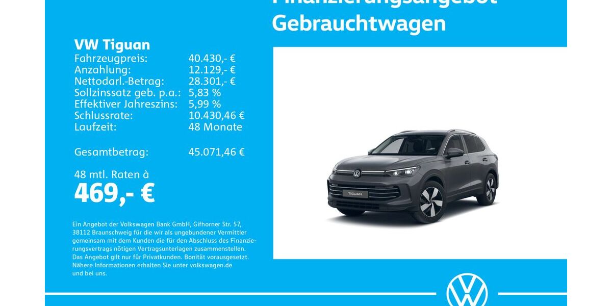 VW Tiguan 1.505 km 40.430 &euro; Stuttgart-Feuerbach 70469