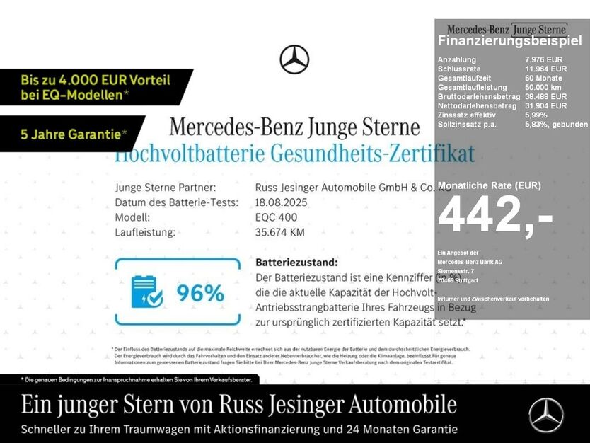 Mercedes-Benz EQC 35.750 km 39.880 € Dettingen unter Teck 73265