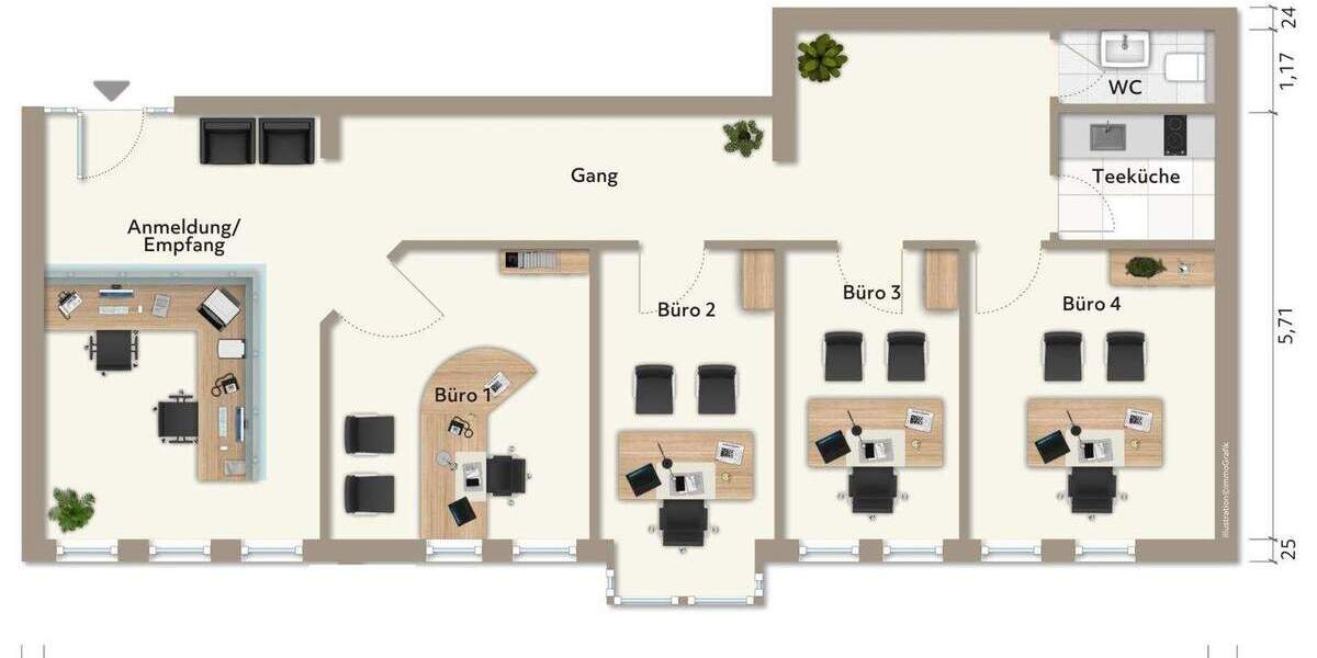 Gewerbeobjekt Ludwigsburg West - 4 Zimmer, 98 m&sup2;, 349.000&euro; | Angebot:25677877