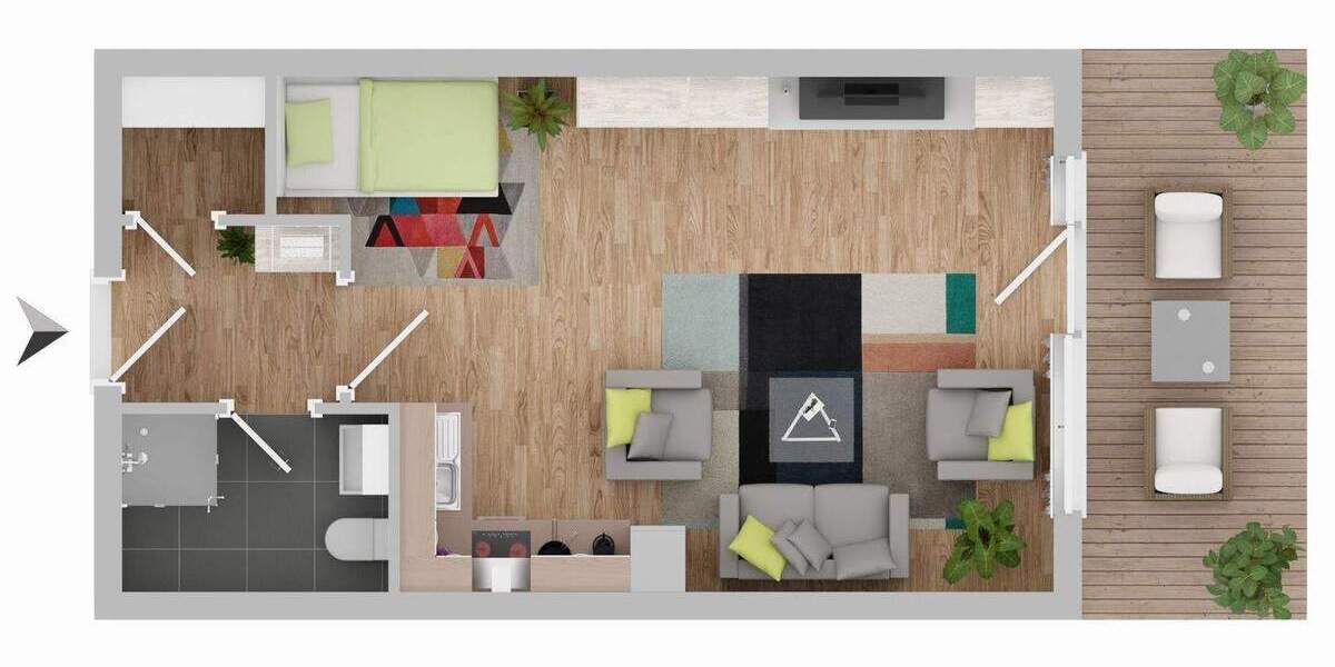 Etagenwohnung Wolfschlugen - 1 Zimmer, 37 m&sup2;, 169.000&euro; | Angebot:24684937