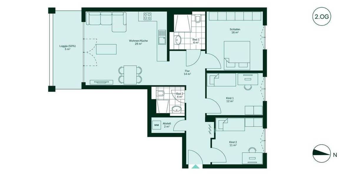 Etagenwohnung Ludwigsburg Ost - 4 Zimmer, 99 m&sup2;, 631.900&euro; | Angebot:24031351