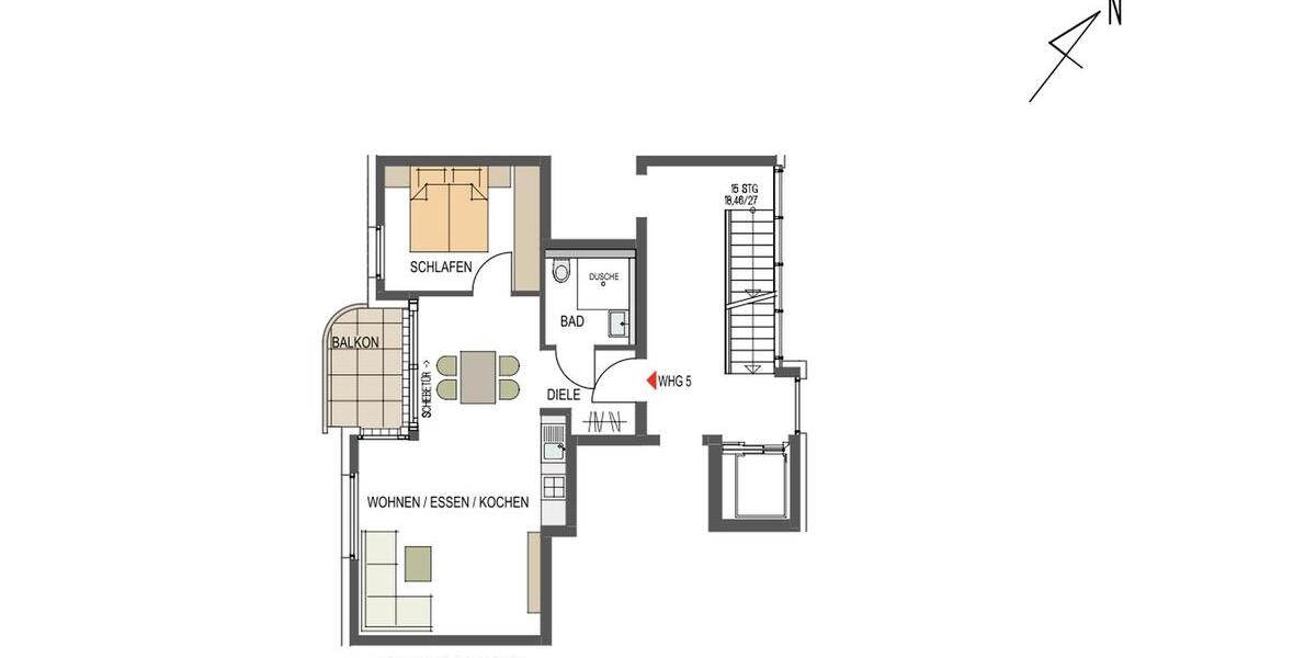 Etagenwohnung Gerlingen - 2 Zimmer, 51 m&sup2;, 1.175&euro; | Angebot:26026071