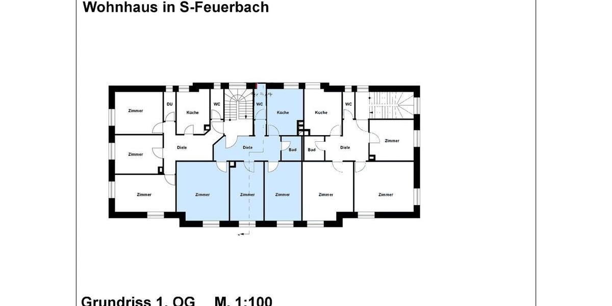 Etagenwohnung Stuttgart Feuerbach - 3 Zimmer, 75 m&sup2;, 1.200&euro; | Angebot:26424794
