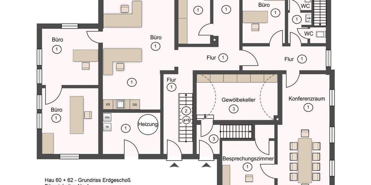 Wohn- und Geschäftshaus mit 3 Wohneinheiten, Büroräumen und Gartengrundstück 1 zimmer