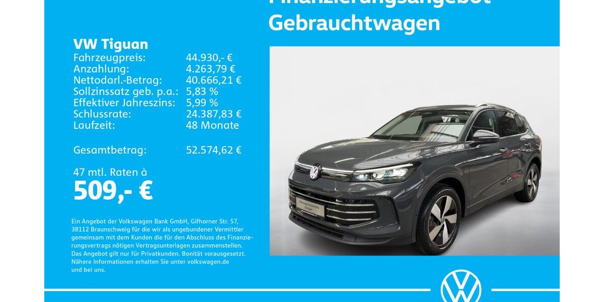 VW Tiguan 1.505 km 43.930 &euro; Stuttgart-Feuerbach 70469