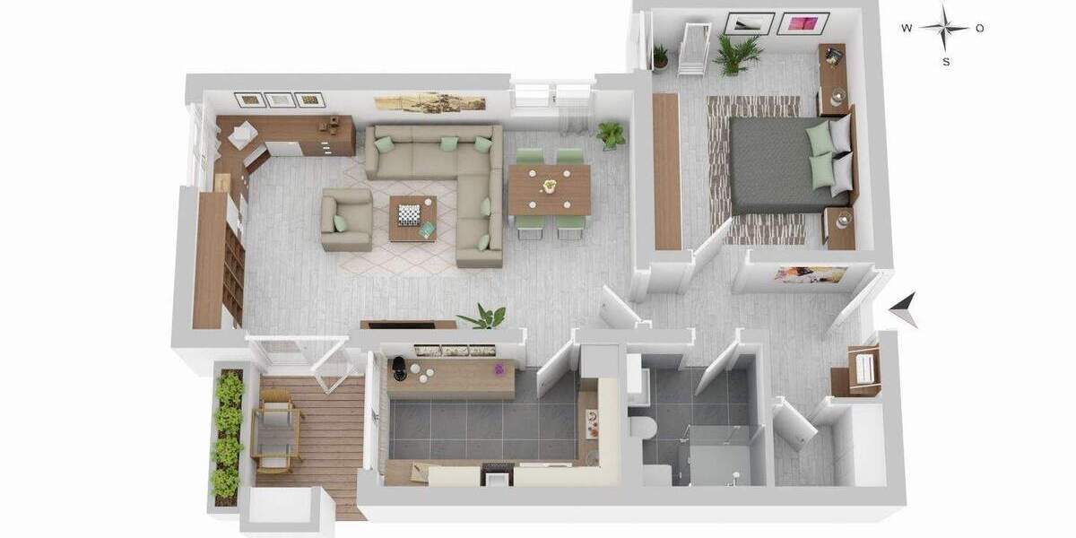 Etagenwohnung Wernau - 2 Zimmer, 63 m&sup2;, 190.000&euro; | Angebot:24972452