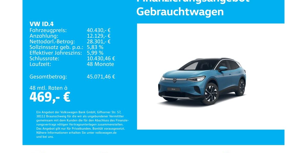 VW ID.4 8.662 km 40.430 &euro; Stuttgart-Wangen 70188