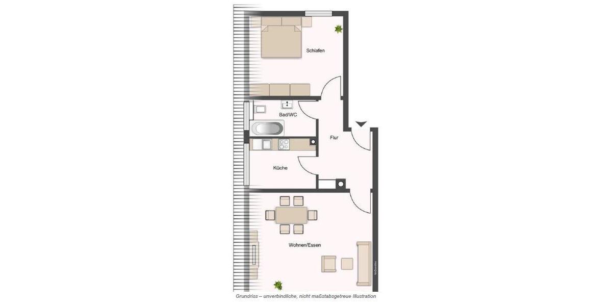 Dachgeschoßwohnung Stuttgart Luginsland - 2 Zimmer, 46 m&sup2;, 230.000&euro; | Angebot:26712112