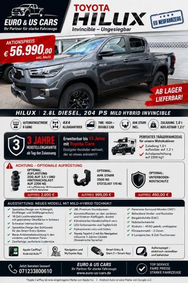 Toyota Hilux 1.550 km 59.990 &euro; Metzingen(NH) 72555