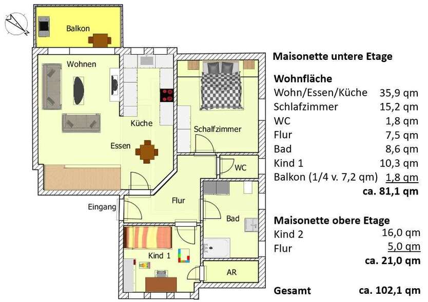 Wohnung zum Kaufen in Waiblingen 479.000 € 102.1 m²