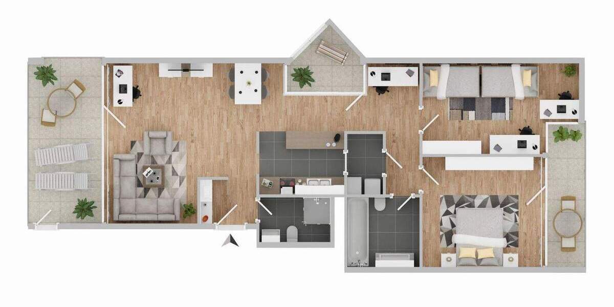 Etagenwohnung Stuttgart Neugereut - 3 Zimmer, 98 m&sup2;, 274.000&euro; | Angebot:25473815