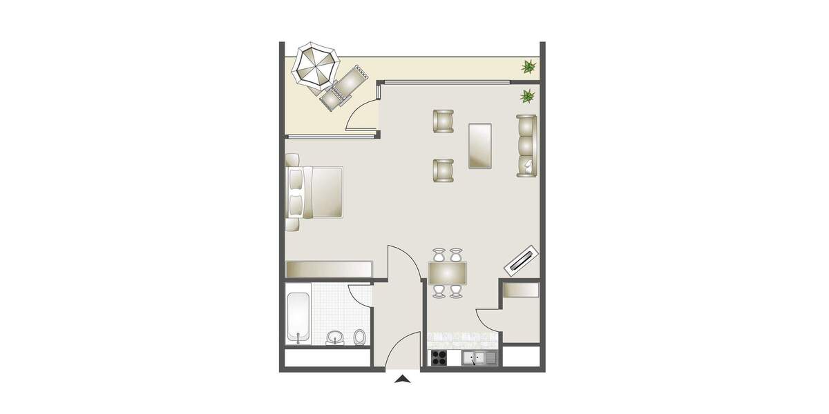 Etagenwohnung Stuttgart Asemwald - 1 Zimmer, 47 m&sup2;, 150.000&euro; | Angebot:24699869
