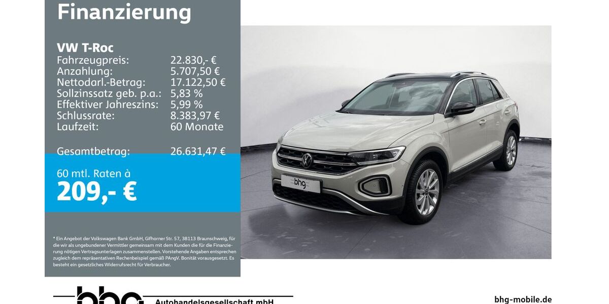 VW T-Roc 23.565 km 22.360 &euro; Metzingen 72555