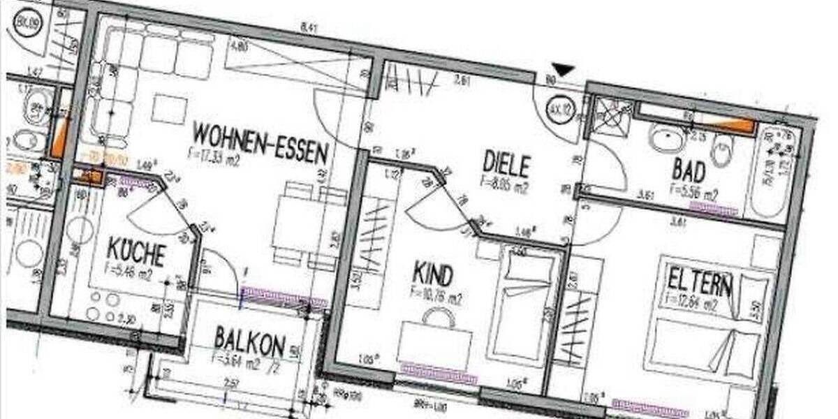 Etagenwohnung Stuttgart Nord - 3 Zimmer, 63 m&sup2;, 1.450&euro; | Angebot:26791196