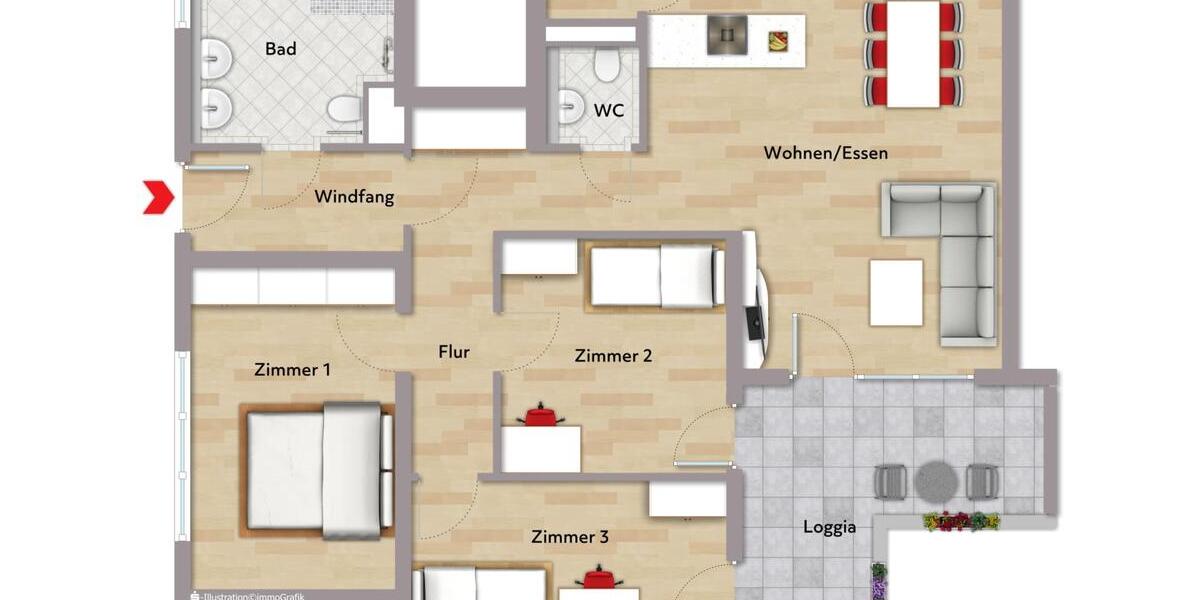 Erdgeschoßwohnung Leonberg - 4 Zimmer, 105 m&sup2;, 1.783&euro; | Angebot:23644751