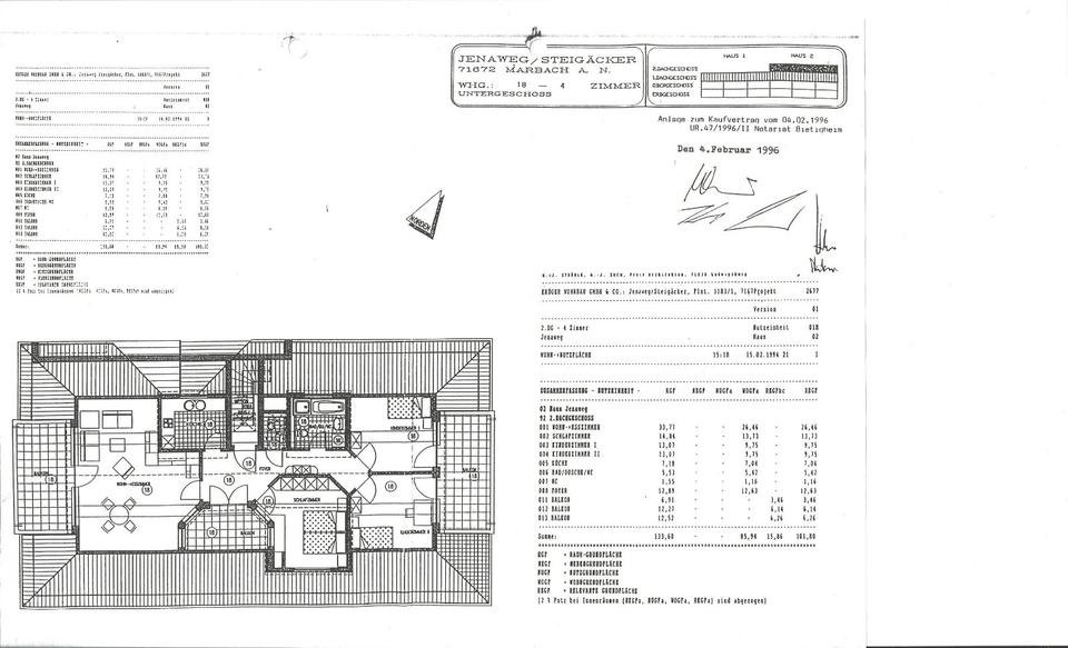 Marbach Penthouse Dachgeschosswohnung 132 qm 3 Balkone 4 zimmer