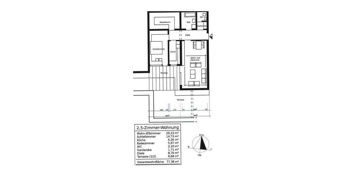 ohne Makler - Erstbezug nach Sanierung - helle, großzügige 2.5 Zi-Whg mit 70m² Dachterrasse 2.5 zimmer